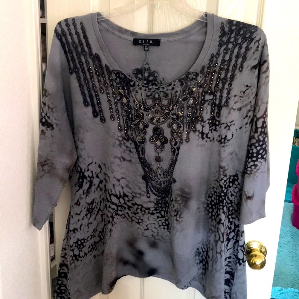 Embellished tunic top